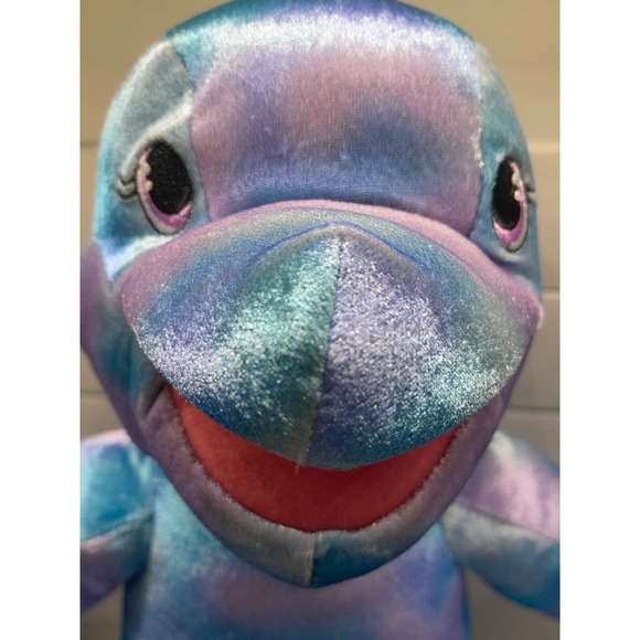 Build a Bear Sea‎ Splash Rainbow Dolphin 18" Plush/Puppet Purple 2014 retired - Picture 9 of 12